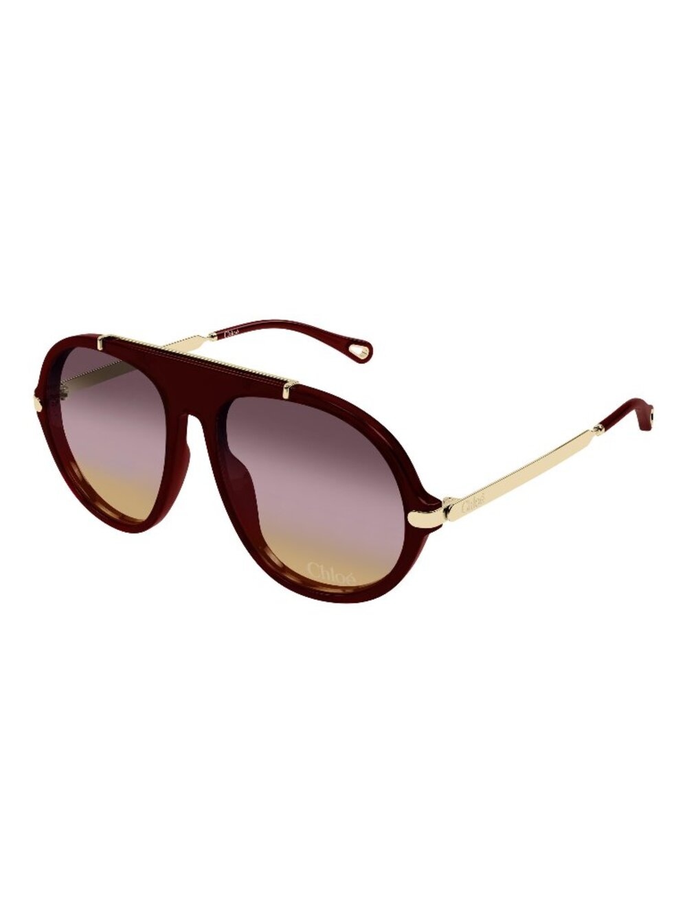 New Chloé Women's Sunglasses Red Pink Lens Acetate Frame CH0357S 004 58